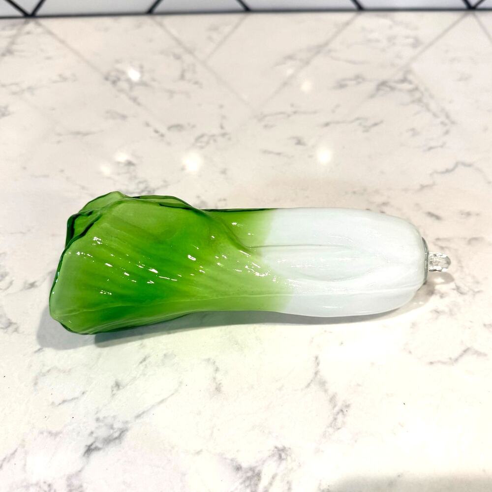 Art Glass Bok Choy Célery Leek kitchen decor pop of color quirky artsy fun